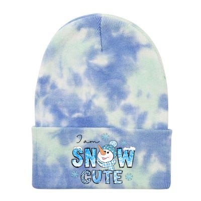 I Am Snow Cute Snow Funny Gift Tie Dye 12in Knit Beanie