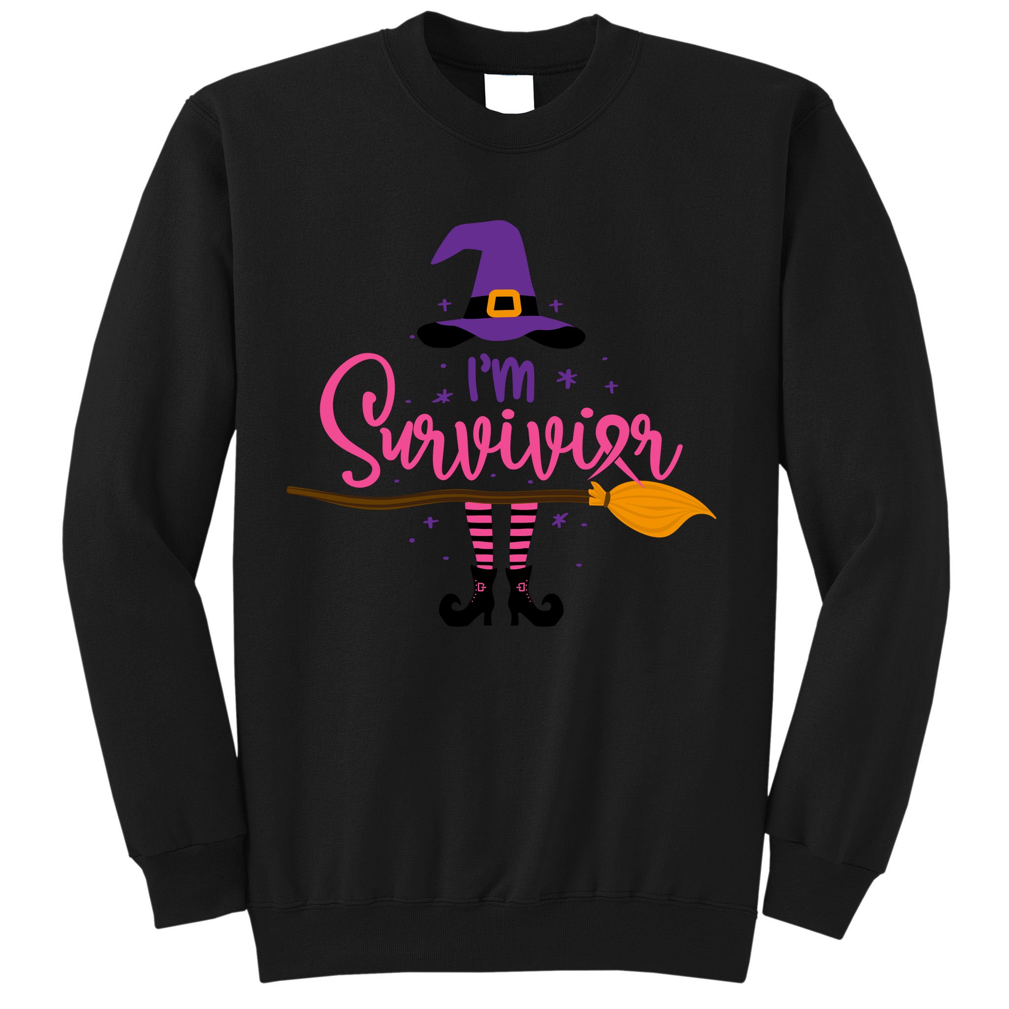 I'm A Survivor Halloween Breast Cancer Awareness Witch Sweatshirt