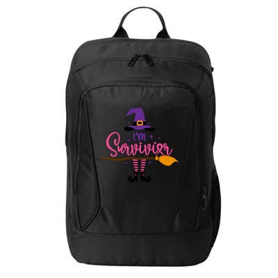 I'm A Survivor Halloween Breast Cancer Awareness Witch City Backpack