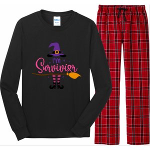 I'm A Survivor Halloween Breast Cancer Awareness Witch Long Sleeve Pajama Set