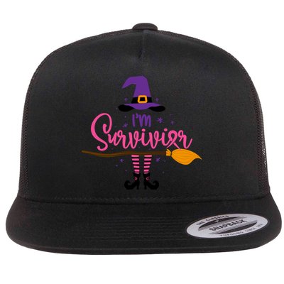 I'm A Survivor Halloween Breast Cancer Awareness Witch Flatbill Hat