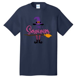 I'm A Survivor Halloween Breast Cancer Awareness Witch Tall T-Shirt