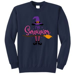 I'm A Survivor Halloween Breast Cancer Awareness Witch Tall Sweatshirt