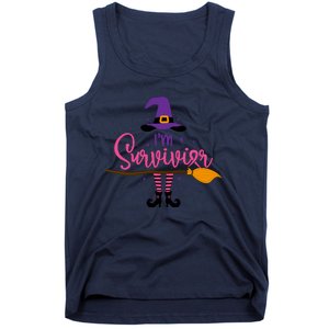 I'm A Survivor Halloween Breast Cancer Awareness Witch Tank Top