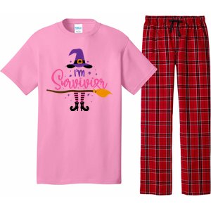 I'm A Survivor Halloween Breast Cancer Awareness Witch Pajama Set