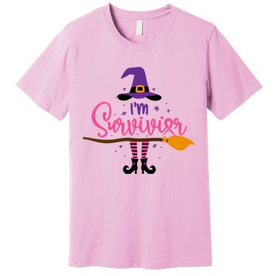 I'm A Survivor Halloween Breast Cancer Awareness Witch Premium T-Shirt
