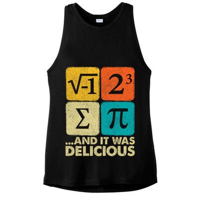 I Ate Some Pie and It Was Delicious Funny PI Day Math Pun   Ladies PosiCharge Tri-Blend Wicking Tank