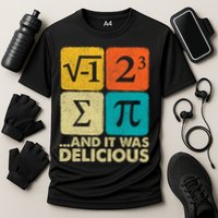 I Ate Some Pie and It Was Delicious Funny PI Day Math Pun   Performance Shirt