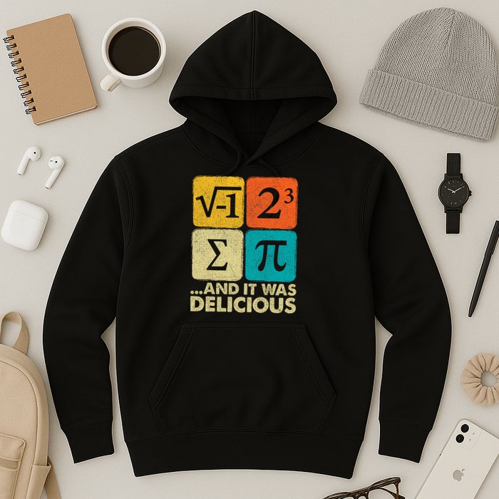I Ate Some Pie and It Was Delicious Funny PI Day Math Pun   Hoodie