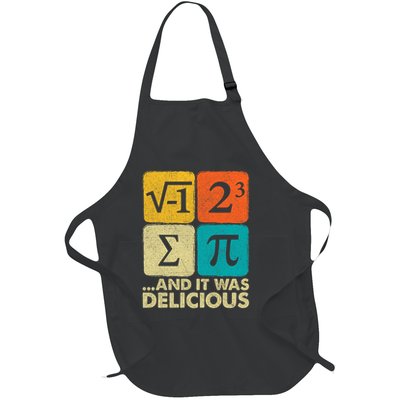 I Ate Some Pie and It Was Delicious Funny PI Day Math Pun   Full-Length Apron With Pockets