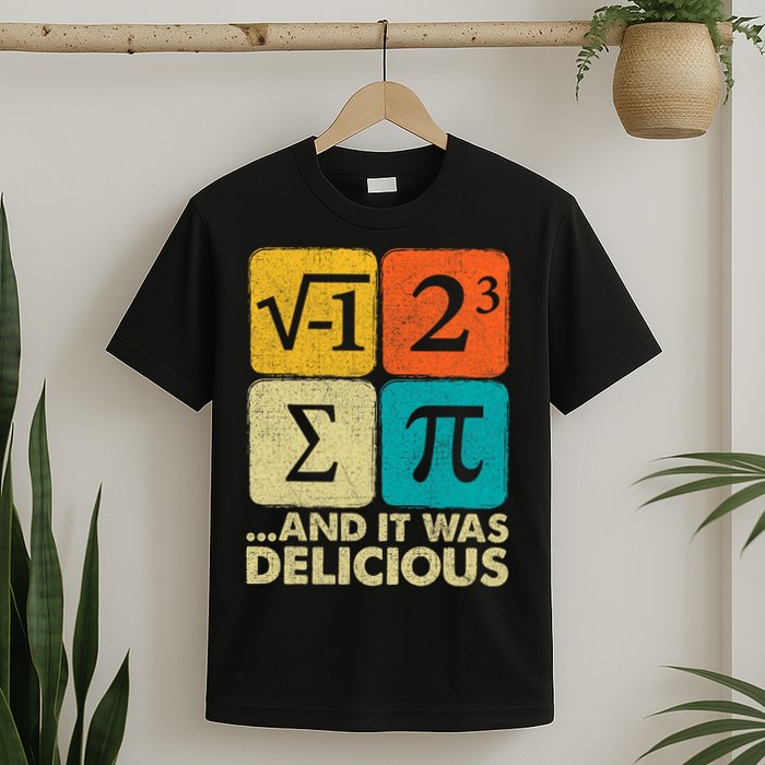 I Ate Some Pie and It Was Delicious Funny PI Day Math Pun   T-Shirt