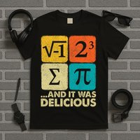 I Ate Some Pie and It Was Delicious Funny PI Day Math Pun   T-Shirt