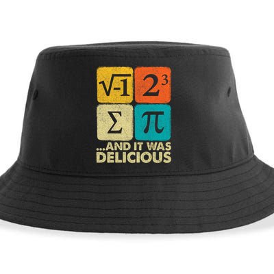 I Ate Some Pie and It Was Delicious Funny PI Day Math Pun   Sustainable Bucket Hat