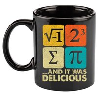 I Ate Some Pie and It Was Delicious Funny PI Day Math Pun   11oz C Handle Ceramic Mug
