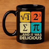I Ate Some Pie and It Was Delicious Funny PI Day Math Pun   11oz C Handle Ceramic Mug
