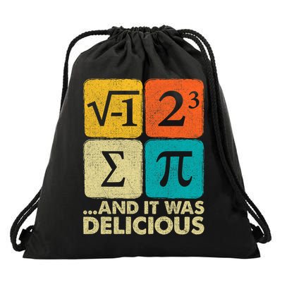 I Ate Some Pie and It Was Delicious Funny PI Day Math Pun   Drawstring Bag