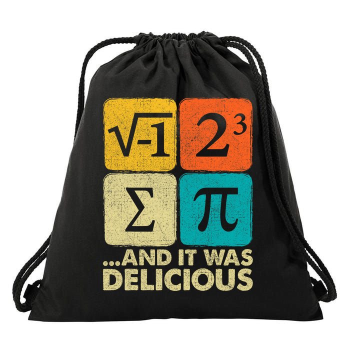 I Ate Some Pie and It Was Delicious Funny PI Day Math Pun   Drawstring Bag