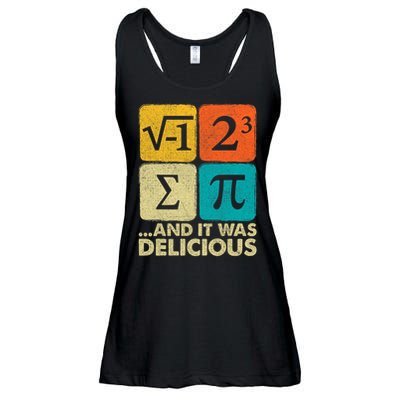 I Ate Some Pie and It Was Delicious Funny PI Day Math Pun   Ladies Essential Flowy Tank