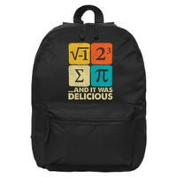 I Ate Some Pie and It Was Delicious Funny PI Day Math Pun   16 in Basic Backpack