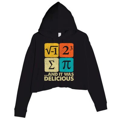 I Ate Some Pie and It Was Delicious Funny PI Day Math Pun   Crop Fleece Hoodie