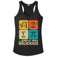 I Ate Some Pie and It Was Delicious Funny PI Day Math Pun   Ladies PosiCharge Competitor Racerback Tank