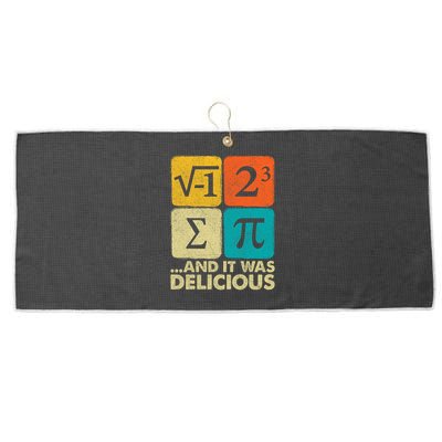 I Ate Some Pie and It Was Delicious Funny PI Day Math Pun   Large Microfiber Waffle Golf Towel