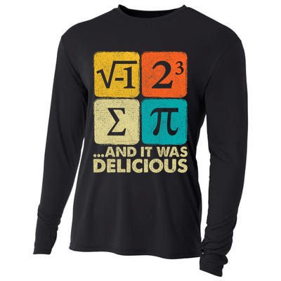 I Ate Some Pie and It Was Delicious Funny PI Day Math Pun   Cooling Performance Long Sleeve Crew