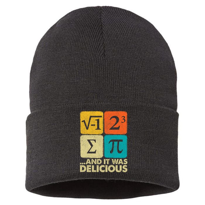 I Ate Some Pie and It Was Delicious Funny PI Day Math Pun   Sustainable Knit Beanie