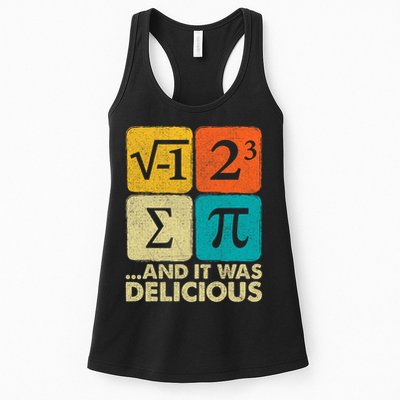 I Ate Some Pie and It Was Delicious Funny PI Day Math Pun   Womens Tank Top