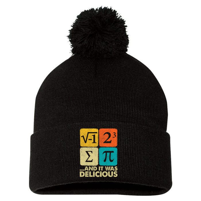 I Ate Some Pie and It Was Delicious Funny PI Day Math Pun   Pom Pom 12in Knit Beanie