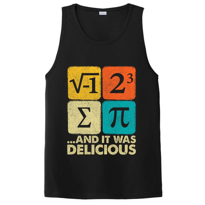 I Ate Some Pie and It Was Delicious Funny PI Day Math Pun   PosiCharge Competitor Tank