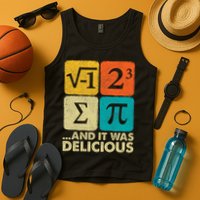 I Ate Some Pie and It Was Delicious Funny PI Day Math Pun   Tank Top