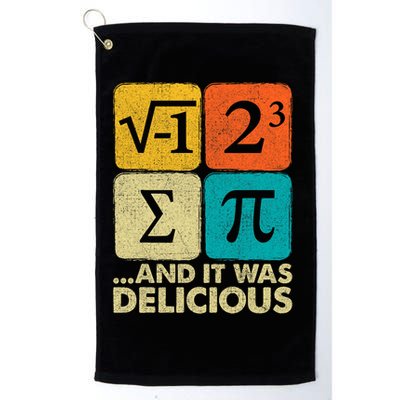 I Ate Some Pie and It Was Delicious Funny PI Day Math Pun   Golf Towel