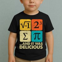 I Ate Some Pie and It Was Delicious Funny PI Day Math Pun   Toddler T-Shirt