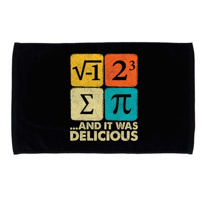 I Ate Some Pie and It Was Delicious Funny PI Day Math Pun   Microfiber Hand Towel