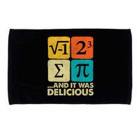 I Ate Some Pie and It Was Delicious Funny PI Day Math Pun   Microfiber Hand Towel