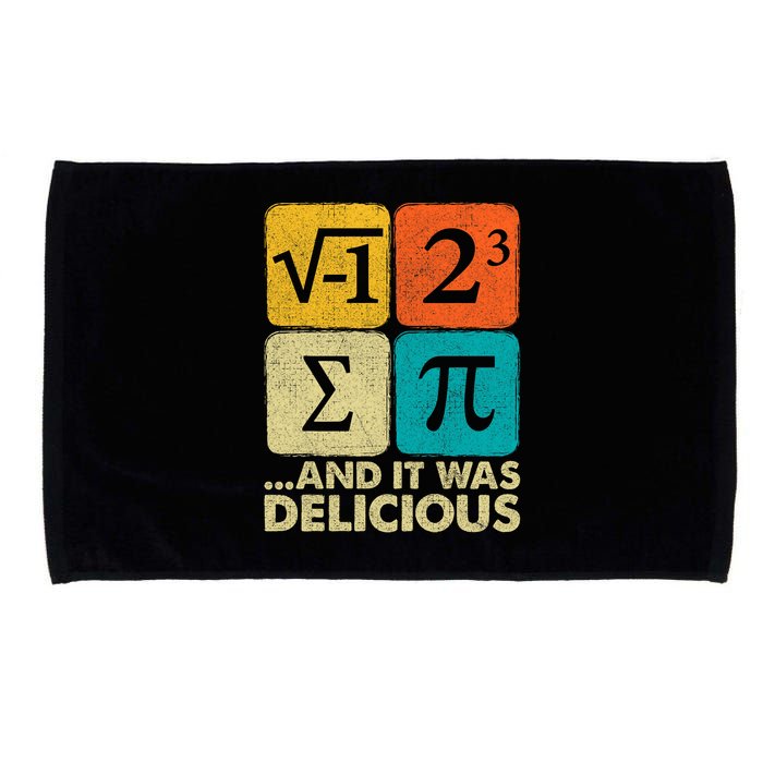 I Ate Some Pie and It Was Delicious Funny PI Day Math Pun   Microfiber Hand Towel
