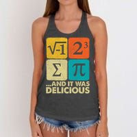 I Ate Some Pie and It Was Delicious Funny PI Day Math Pun   Women's Knotted Racerback Tank