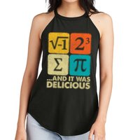 I Ate Some Pie and It Was Delicious Funny PI Day Math Pun   Women's Perfect Tri Rocker Tank