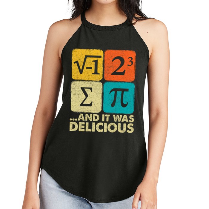 I Ate Some Pie and It Was Delicious Funny PI Day Math Pun   Women's Perfect Tri Rocker Tank