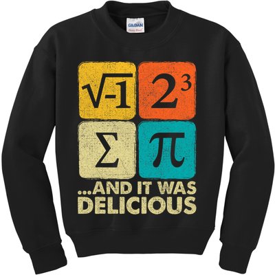 I Ate Some Pie and It Was Delicious Funny PI Day Math Pun   Kids Sweatshirt
