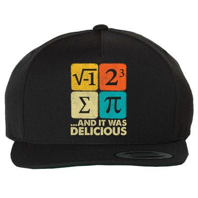I Ate Some Pie and It Was Delicious Funny PI Day Math Pun   Wool Snapback Cap