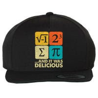 I Ate Some Pie and It Was Delicious Funny PI Day Math Pun   Wool Snapback Cap