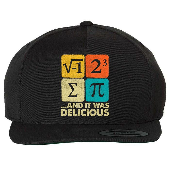 I Ate Some Pie and It Was Delicious Funny PI Day Math Pun   Wool Snapback Cap