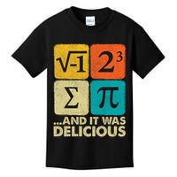 I Ate Some Pie and It Was Delicious Funny PI Day Math Pun   Kids T-Shirt