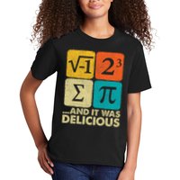 I Ate Some Pie and It Was Delicious Funny PI Day Math Pun   Kids T-Shirt