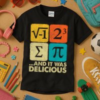 I Ate Some Pie and It Was Delicious Funny PI Day Math Pun   Kids T-Shirt