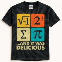 I Ate Some Pie and It Was Delicious Funny PI Day Math Pun   Kids Tie-Dye T-Shirt