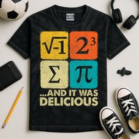 I Ate Some Pie and It Was Delicious Funny PI Day Math Pun   Kids Tie-Dye T-Shirt