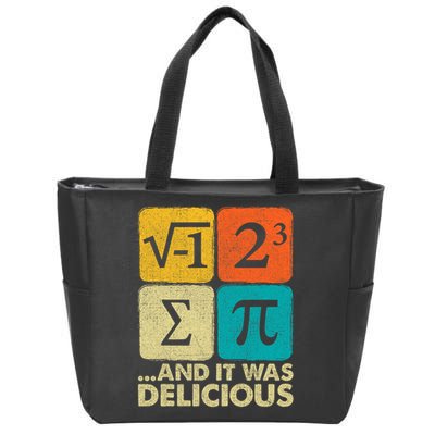 I Ate Some Pie and It Was Delicious Funny PI Day Math Pun   Zip Tote Bag